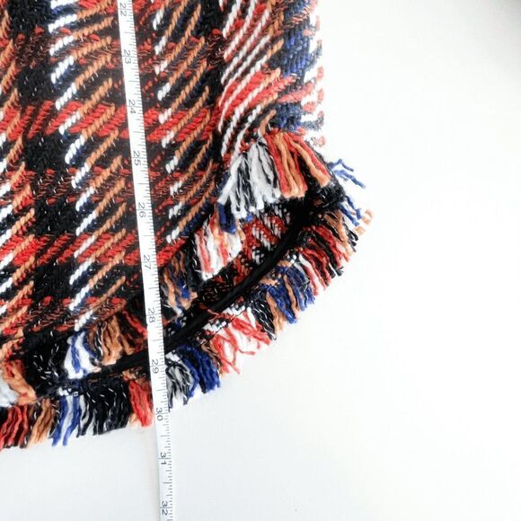 BB Dakota Steve Madden Womens Tweed Jacket Plaid Button Front Orange Large - Picture 6 of 8